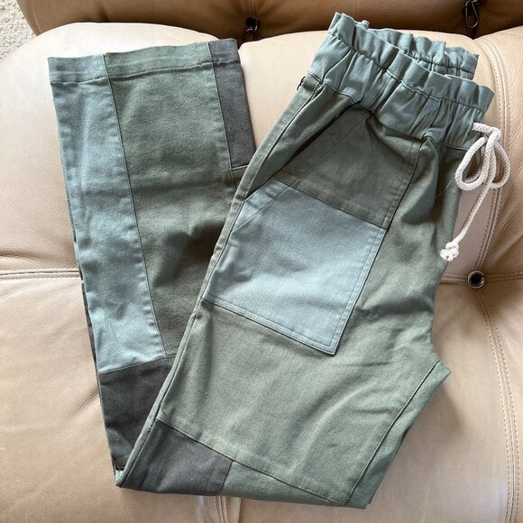 Electric & Rose Olive Patchwork Straight Leg Pants - Picture 2 of 4
